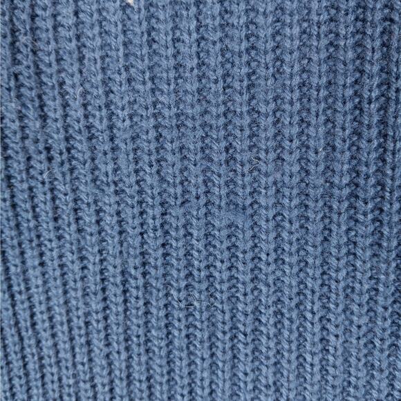 Talbots Blue Knit Sweater Top Size Small Long Sleeve Turtle Slit Neckline - Picture 6 of 6